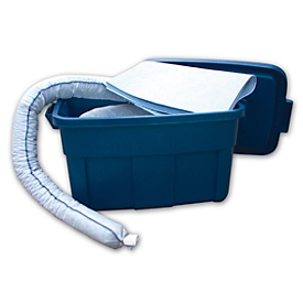 Kit d'urgence anti-fuites, pour jusqu'à 50 L d'huile, essence et diesel, dans une boîte pratique pour le transport