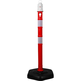 Kit de potelets à chaîne, 4 potelets + 4 chaînes rouge-blanc