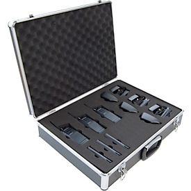 Kit radio Kenwood ProTalk TK-3701D, 3 pièces, sans licence, analogique/numérique, 48 canaux, jusqu'à 9 km, jusqu'à 18/16 h, IP54/55, dans valise en aluminium, noir