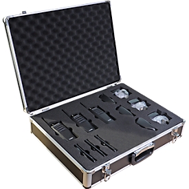 Kit radio PMR Kenwood TK-3501E, 3 pièces, sans licence, 16 canaux, jusqu'à 6 km, jusqu'à 20 h, IP54, dans une valise en aluminium, noir