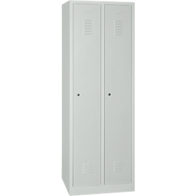 Kledinglocker, 2 deuren, B 800 x H 1800 mm Hangslot, lichtgrijs