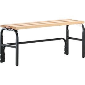 Kleedkamerbank, stalen buizen/hout, enkel, L 1015 mm, antraciet