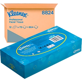 Kleenex® Kosmetiktücher 8824, 3-lagig, saugfähig, 12 Boxen á 72 Tücher, weiß