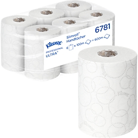Kleenex® Rollenpapiertücher Ultra Slimroll 6781, 2-lagig, 6 Rollen á 100 m, weiß
