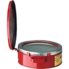 Kleinteilereiniger aus Stahlblech PREMIUM LINE, rot, ø 238 x H 83 mm, 2 l