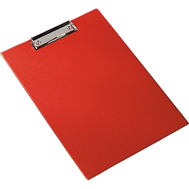 Klembord, A4, kunststof, met ophangoog, rood