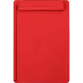 Klemmbrett MAUL MAULgo Recycling, A4, Klemmweite 8 mm, mit Papieranschlag links & Cliphalter für Schreibgeräte, 90 % Recycling-Kunststoff, rot
