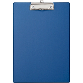 Klemmbrett Maul MAULpoly, A4-Hochformat, Klemmweite 8 mm, aufhängbar, L 320 x B 230 x H 13 mm, Karton/Polypropylen, recycelbar, blau