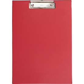 Klemmbrett Maul MAULpoly, A4-Hochformat, Klemmweite 8 mm, aufhängbar, L 320 x B 230 x H 13 mm, Karton/Polypropylen, recycelbar, rot