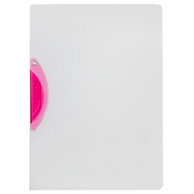 Klemmhefter Kolma Easy Plus, A4, für bis zu 30 Blatt, transparenter KolmaFlex-Kunststoff, mit berryfarbener Klemme