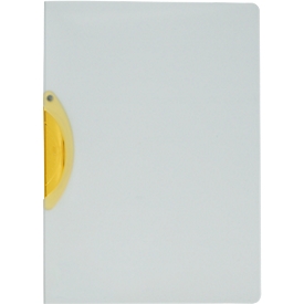 Klemmhefter Kolma Easy Plus, A4, für bis zu 30 Blatt, transparenter KolmaFlex-Kunststoff, mit gelber Klemme