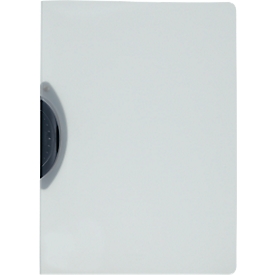 Klemmhefter Kolma Easy Plus, A4, für bis zu 30 Blatt, transparenter KolmaFlex-Kunststoff, mit grauer Klemme