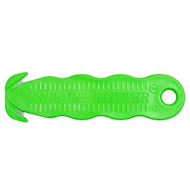 KLEVER disposable cutter knife KLEEN, concealed double blade head, lanyard hole, plastic, green