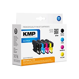 KMP MULTIPACK B78V - 4er-Pack - Schwarz, Gelb, Cyan, Magenta - Tintenpatrone (Alternative zu: Brother LC1100BK, Brother LC1100C, Brother LC1100M, Brother LC1100Y)