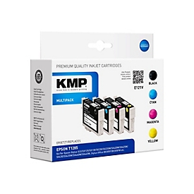 KMP MULTIPACK E121V - 4er-Pack - Schwarz, Gelb, Cyan, Magenta - Tintenpatrone (Alternative zu: Epson T1284, Epson T1283, Epson T1282, Epson T1281)