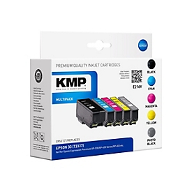 KMP MULTIPACK E216V - 5er-Pack - Schwarz, Gelb, Cyan, Magenta, Photo schwarz - kompatibel - Tintenpatrone (Alternative zu: Epson 33, Epson T3337) - für Epson Expression Home XP-830; Expression Premium XP-530, 540, 630, 635, 640, 645, 830, 900