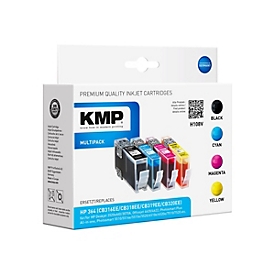 KMP MULTIPACK H108V - 4er-Pack - Schwarz, Gelb, Cyan, Magenta - Tintenpatrone (Alternative zu: HP 364, HP CB316EE, HP CB318EE, HP CB319EE, HP CB320EE)