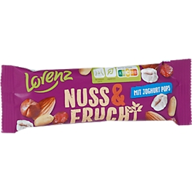 Knabbergebäck Lorenz Nuss & Frucht Pops, Mischung aus Nüssen und Früchten mit Joghurtcreme, 28 Tüten mit jeweils 40 g, in Spenderkarton