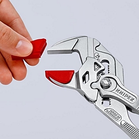 KNIPEX beschermbekken 86 XX 180, 3 paar, kunststof beschermbekken, voor tangsleutels, zachte grijpvlakken