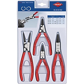KNIPEX borgveertangen set van 4, voor binnen- en buitenringen, Ø 10-60 mm, stevige kunststofverpakking