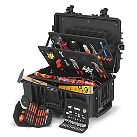 KNIPEX coffret à outils Robust 45, pour installation électrique, y compris 63 outils, jusqu'à 35 kg, L 609 x P 428 x H 263 mm, polypropylène, noir
