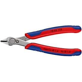 KNIPEX Elektronikseitenschneider Super-Knips INOX, L 125 mm, ohne Facette, polierter Kopf, induktiv gehärtet