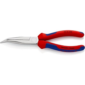 KNIPEX Flachrundzange 200 mm, 40° Winkel, verchromt, Vanadin-Elektrostahl, Mehrkomponenten-Griff