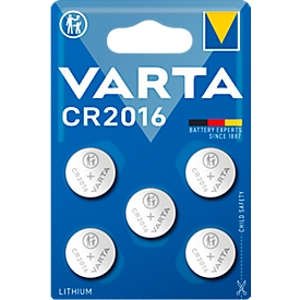 knoopcel VARTA Professional Electronics CR2016, spanning 3 V, capaciteit 90 mAh, lithium, 5 stuks