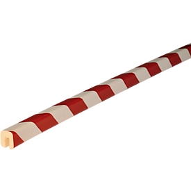 Knuffi® edge protection profile type G, 5 m roll, white/red