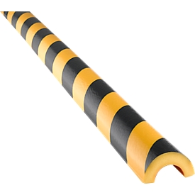 Knuffi® veiligheids- en beschermprofiel, Buisbescherming type R30, geel-zwart, zelfklevend