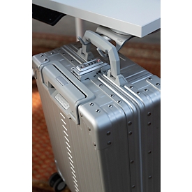 Kofferhalter actiHook, für actiCase Koffer, bis 20 kg, 360° drehbar, Schraubverbindung, L 188 x B 120 x H 40 mm, Aluminium, silber