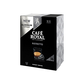 Koffiecapsules Café Royal Ristretto, compatibel met Nespresso® systeem, 100 % Arabica gebrande koffie, intensiteit 9/10, UTZ gecertificeerd, 36 stuks