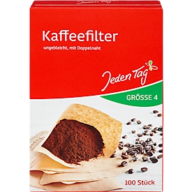 Koffiefilter Markant Elke dag, voor koffiemachines &amp; handfilters, dubbele naad, maat 4, natuurbruin, 100 stuks