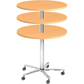 Kolomtafel JENA, Ø 800 mm, H 720 - 1100 mm, beukenpatroon