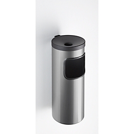 Kombi-Ascher, Abfall-Volumen von 5,6 l, flammenhemmend, Kippvorrichtung, inkl. Montagematerial, Ø 180 x H 400 mm, Edelstahl