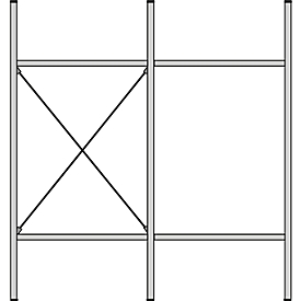 Komplettregal MBR 3000, Anbaufeld, 3 schräge Fachebene, 1536 x 400 x 1004 mm