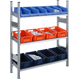 Komplettregal SBR 3000, Anbaufeld, 3 schräge Fachebene, 1536 x 400 x 1283 mm