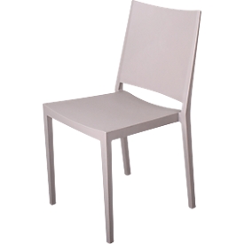 Konferenzstuhl Florence, stapelbar bis 4 Stück, UV- & wasserbeständig, Sitzhöhe 460 mm, L 560 x B 460 x H 820 mm, Polypropylen, taupe, 4 Stück