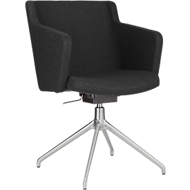 Konferenzstuhl Sitness 1.0, dreidimensionale Sitzfläche, höhenverstellbar, drehbar, anthrazit