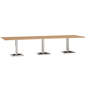 Konferenztisch Quandos 3teilig,  B 3500 x T 1000 mm, Kirsche-Romana