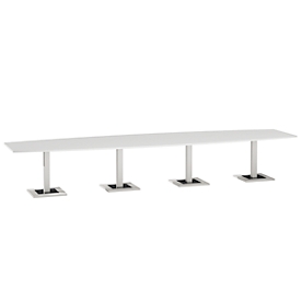 Konferenztisch Quandos Bootsform, 4teilig, B 4500 x T 1200 mm, weiß