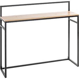 Konsole HAKU, Gesamttragkraft 20 kg, B 1000 x T 300 x H 890 mm, Stahl/Holz, schwarz/helles Eiche-Dekor