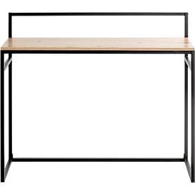 Konsole HAKU, Gesamttragkraft 20 kg, B 1000 x T 300 x H 890 mm, Stahl/Holz, schwarz/helles Eiche-Dekor