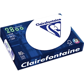 Kopieerpapier CLAIR2800 Clairefontaine - format A4 - 80 g/m² - helderwit - 5 x 500 vellen