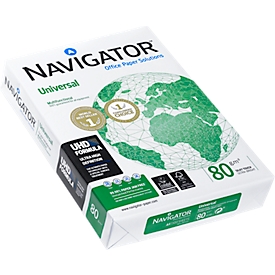 Kopieerpapier Navigator Universal, DIN A4, 80 g/m, helder wit, 2 dozen = 10 x 500 vel