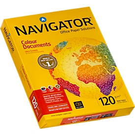 Kopierpapier Navigator Colour Documents, DIN A4, 120 g/m², hochweiß, 1 Paket = 250 Blatt