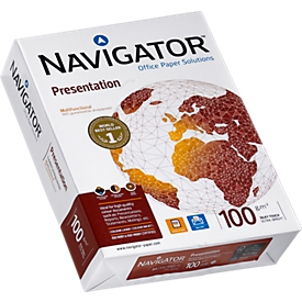 Kopierpapier Navigator Presentation, DIN A4, 100 g/m², hochweiß, 1 Paket = 500 Blatt