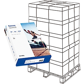 Kopierpapier tecno speed, DIN A4, 80 g/m², weiß, 1 Palette = 1000 Blatt