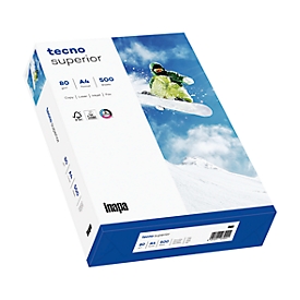 Kopierpapier tecno superior, DIN A4, 80 g/m², hochweiß, 1 Karton = 5 x 500 Blatt