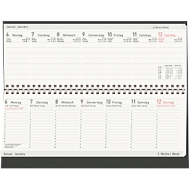 Korsch bureaukalender 2025 Edition Nature, weekoverzicht, kalender in D/GB, B 298 x H 105 mm, zwart